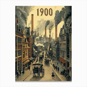 Aihrgdesign A Vintage Poster Of An Industrial City In 1900 Fe 6f7ca424 8dd8 4fd9 A3bc 74c18e4ffc65 2 Canvas Print