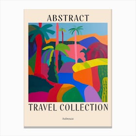 Abstract Travel Collection Poster Indonesia 2 Canvas Print