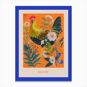 Spring Birds Poster Rooster 4 Canvas Print