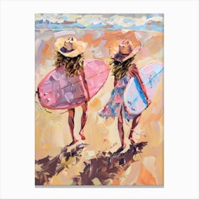 Two Girls With Surfboards 3 Canvas Print