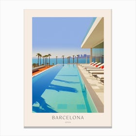 Barcelona Spain 1 Midcentury Modern Pool Poster Canvas Print