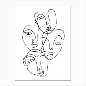 Abstract face line art 1 Canvas Print