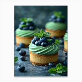 Blueberry Cheesecakes Canvas Print