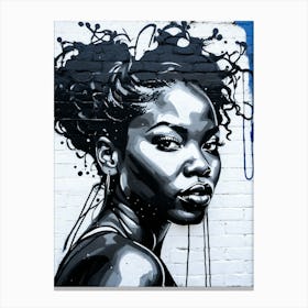 Graffiti Mural Of Beautiful Black Woman 229 Canvas Print