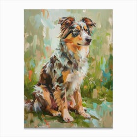 Australian Shepard Dog Acrylic Painting 4 Canvas Print