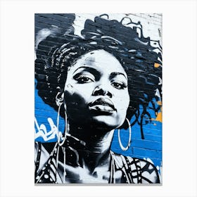 Graffiti Mural Of Beautiful Black Woman 206 Canvas Print