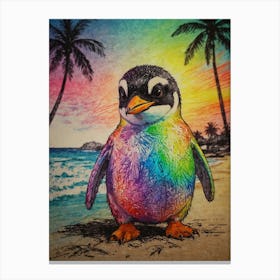 Rainbow Penguin Canvas Print