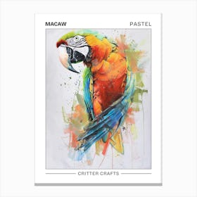 Macaw Pastel Watercolour 4 Poster Toile