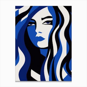 Blue Haired Woman Canvas Print