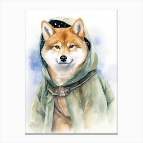 Shiba Inu Dog As A Jedi 1 Canvas Print