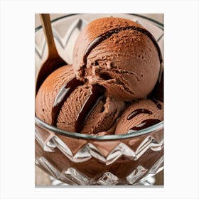 Chocolate Ice Cream In A Bowl Canvas Print