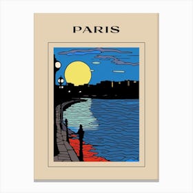 Minimal Design Style Of Paris, France 4 Poster Canvas Print