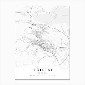 Tbilisi Georgia White Map Leinwandbild