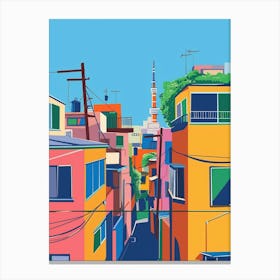 Tokyo Japan 1 Colourful Illustration Canvas Print