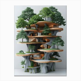 Tree House In Japan Canvas Print