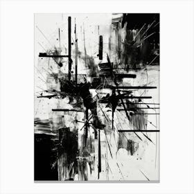 Chaos Abstract Black And White 3 Canvas Print