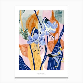 Colourful Flower Illustration Poster Bluebell 3 Canvas Print