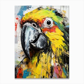 Neo-Expressionist Soars: Parrots in Basquiat's style Canvas Print