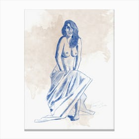 Serenity in Solitude Nude Canvas Print