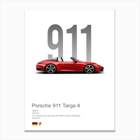 911 Targa Porsche Canvas Print