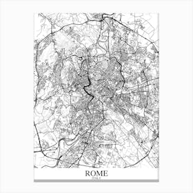 Rome White Black Canvas Print