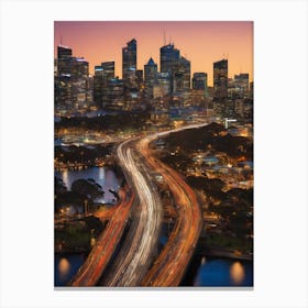 Sydney Cityscape At Dusk Canvas Print