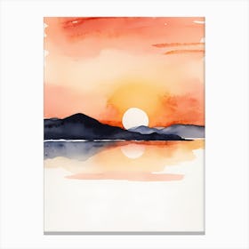 Minimalist Sunset Watercolor Painting (13) Canvas Print
