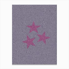 Three Pink Stars On A Purple Background Lienzo