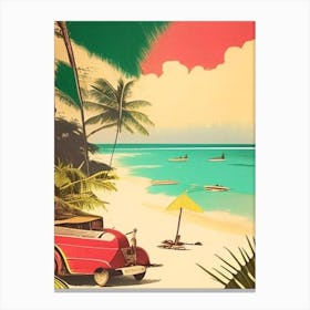 Diani Beach Kenya Vintage Sketch Tropical Destination Canvas Print
