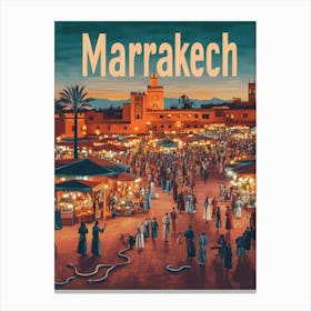 Aihrgdesign A Classic 1960s Travel Poster For Marrakech 5 Canvas Print