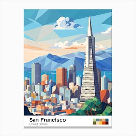 San Francisco, Usa, Geometric Illustration 3 Poster Canvas Print