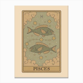 Pisces Tarot Zodiac Canvas Print
