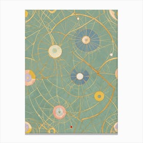 Abstract Pastel Spiderwebs Canvas Print