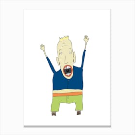 Funny guy screams Canvas Print