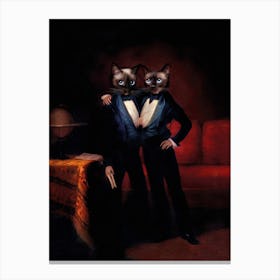 Brothers Sam And Mees The Siamese Cats Pet Portraits Canvas Print
