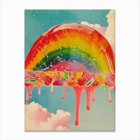Retro Rainbow Jelly Slice 2 Canvas Print