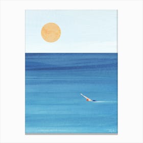 Sunset Swim Canvas Print