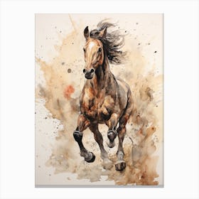 A Horse Painting In The Style Of Spattering 3 Canvas Print