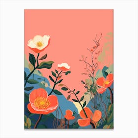 Boho Wildflower Painting Wild Rose 3 Canvas Print