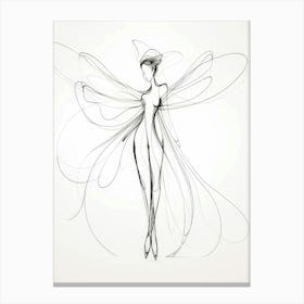 Fairy Drawing Style Abstract Canvas Print