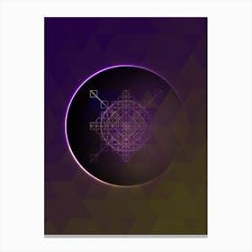 Geometric Neon Glyph on Jewel Tone Triangle Pattern 305 Canvas Print
