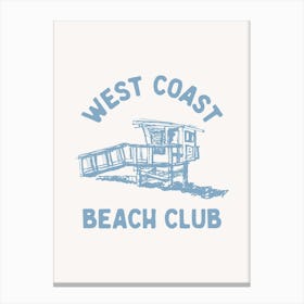 Illustrated West Coast Beach Club Canvas Print