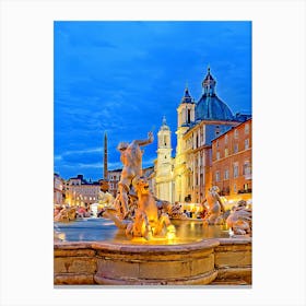 Piazza Navona In Rome, Italy Canvas Print