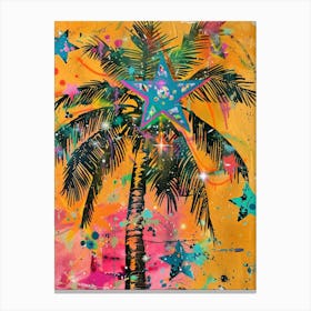 Palm Tree With Stars 3 Canvas Print