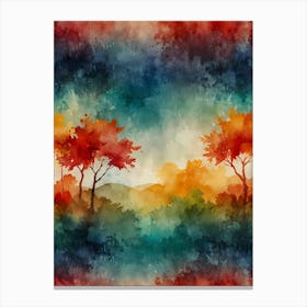 Watercolor Of Trees 6 Canvas Print