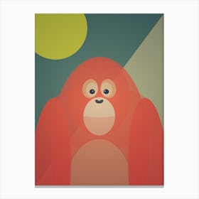 Mid Century Geometric Orangutan Canvas Print