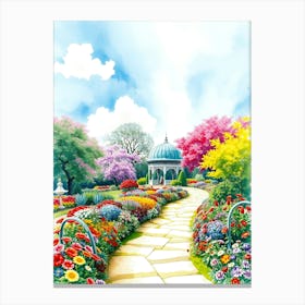 Gazebo In The Garden Canvas Print