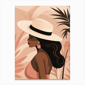 Woman In A Hat 26 Canvas Print