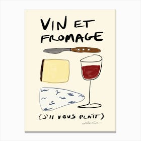 Vin Et Fromage Canvas Print