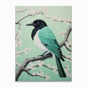 Ohara Koson Inspired Bird Painting Magpie 3 Canvas Print